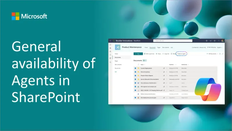 General availability of Agents in SharePoint | Image Credit: Microsoft